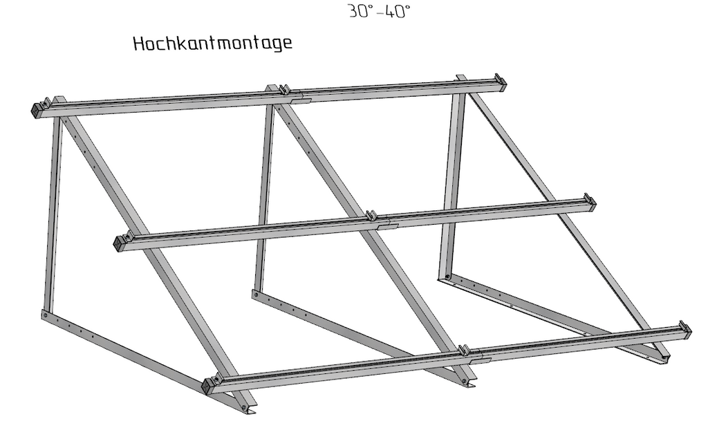 PV Solarmodul Aufständerung Halterung Balkonkraftwerk Flachdach Wand 30°-40°