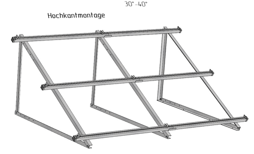 PV Solarmodul Aufständerung Halterung Balkonkraftwerk Flachdach Wand 30°-40°