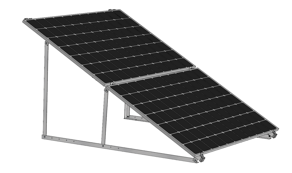 PV Solarmodul Wandhalterung Aufständerung 30° - 40° Doppelt Quer für 2 Module