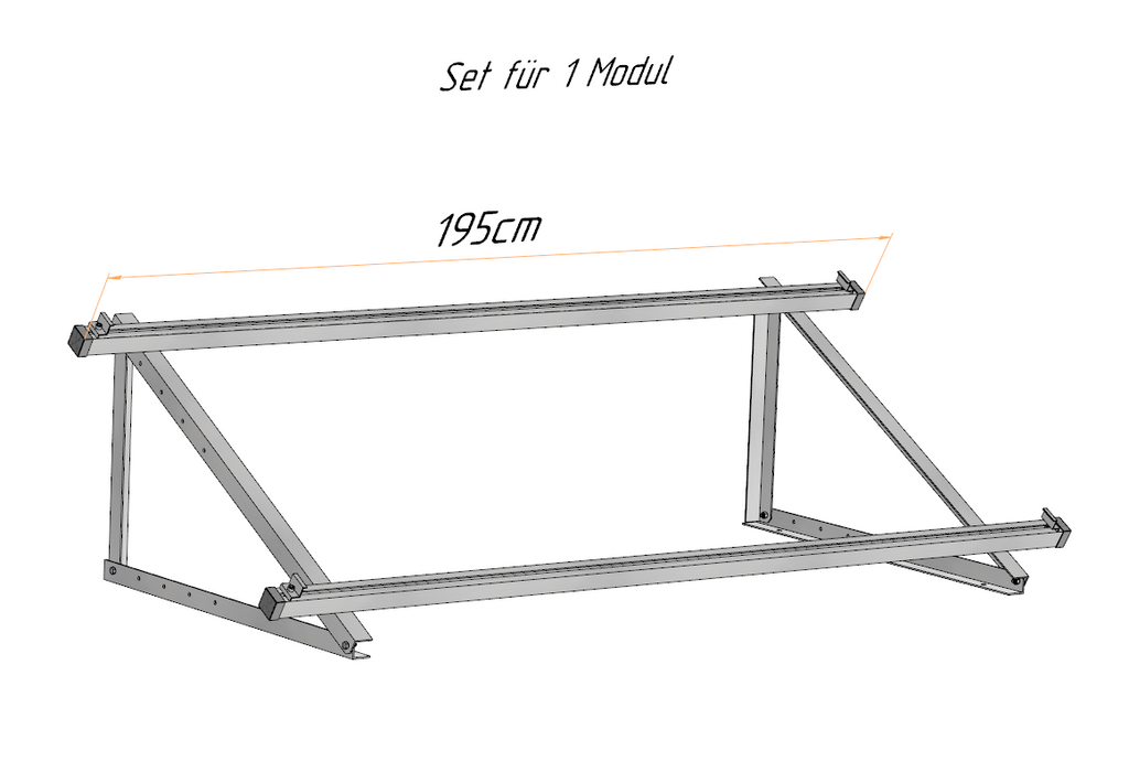 Solarmodul Aufständerung Wandhalterung Quer 30°-50° für 1-6 Module