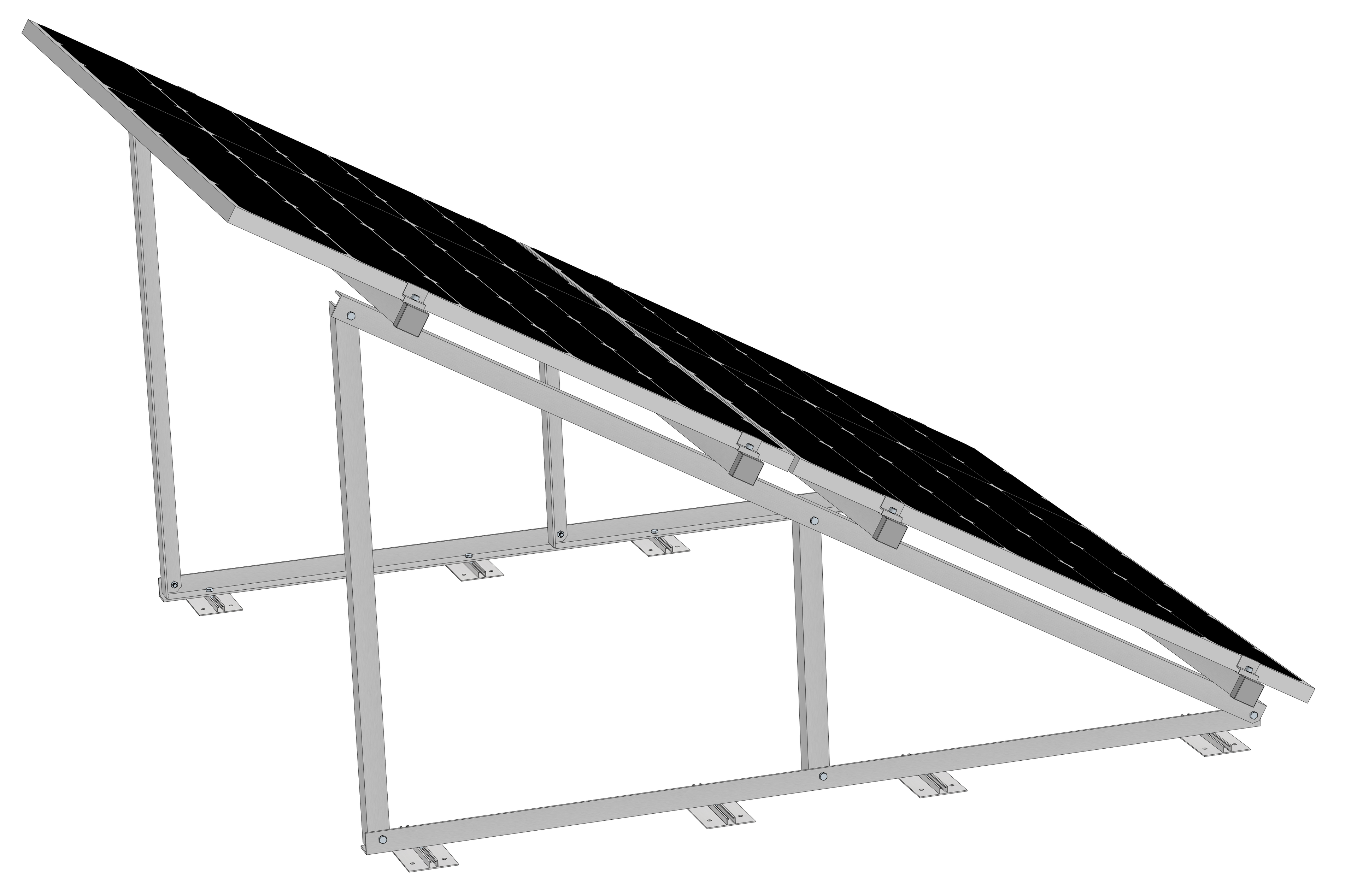 PV Solarmodul Halterung Aufständerung 30° / 60° Doppelt Quer Trapez