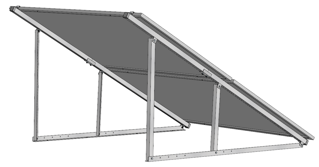 PV Solarmodul Wandhalterung Aufständerung 30° - 40° Doppelt Quer für 2 Module