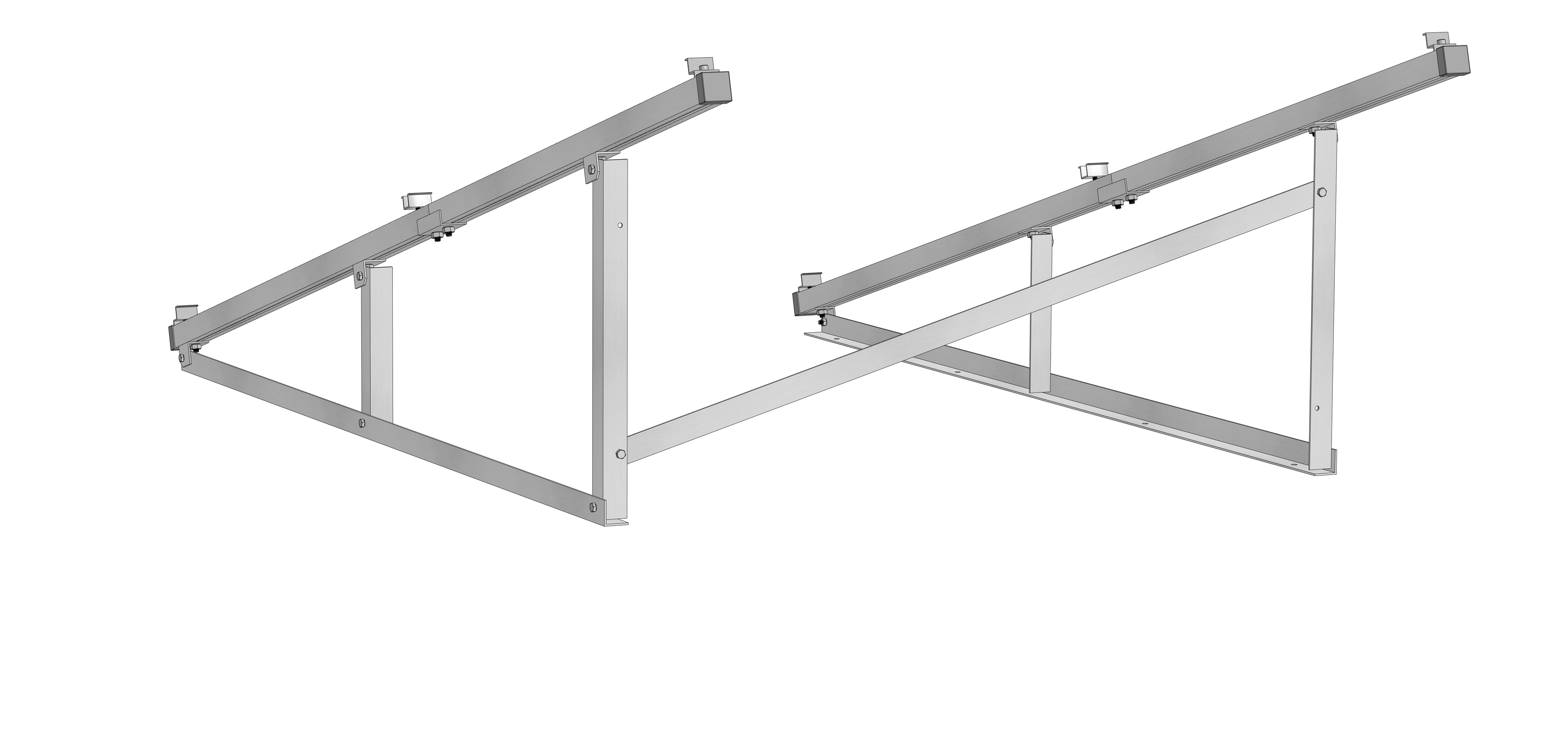PV Solarmodul Wandhalterung Aufständerung 15° / 75° Doppelt Quer für 2 Module
