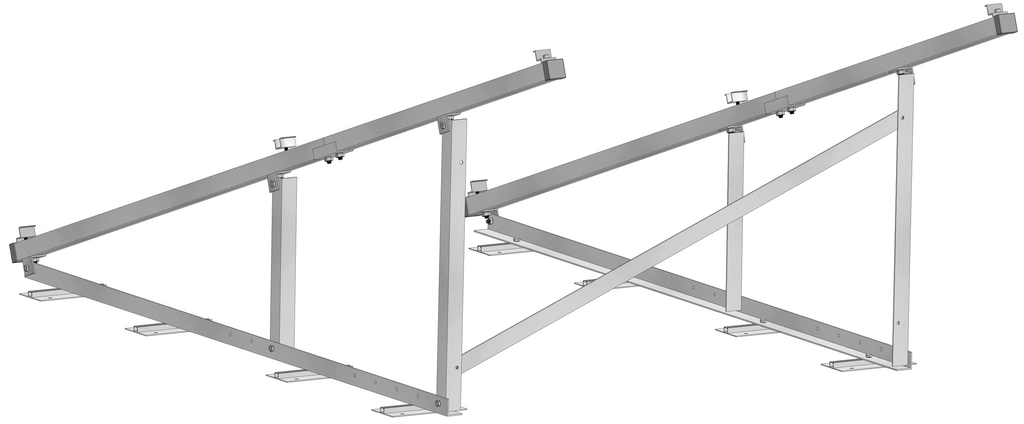 PV Solarmodul Wandhalterung Aufständerung 20° / 25° Doppelt Quer für 2 Module