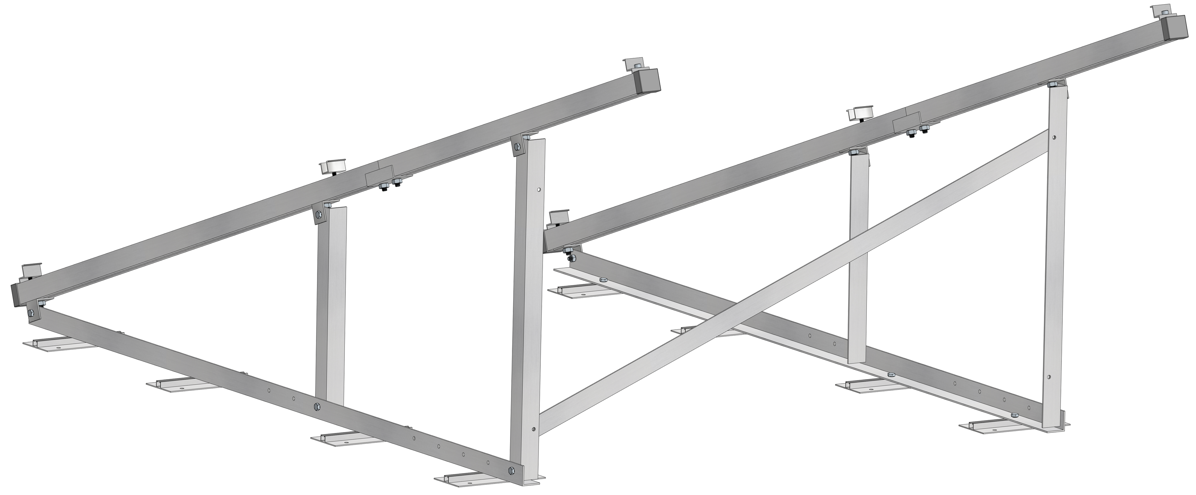 PV Solarmodul Wandhalterung Aufständerung 20° / 25° Doppelt Quer für 2 Module
