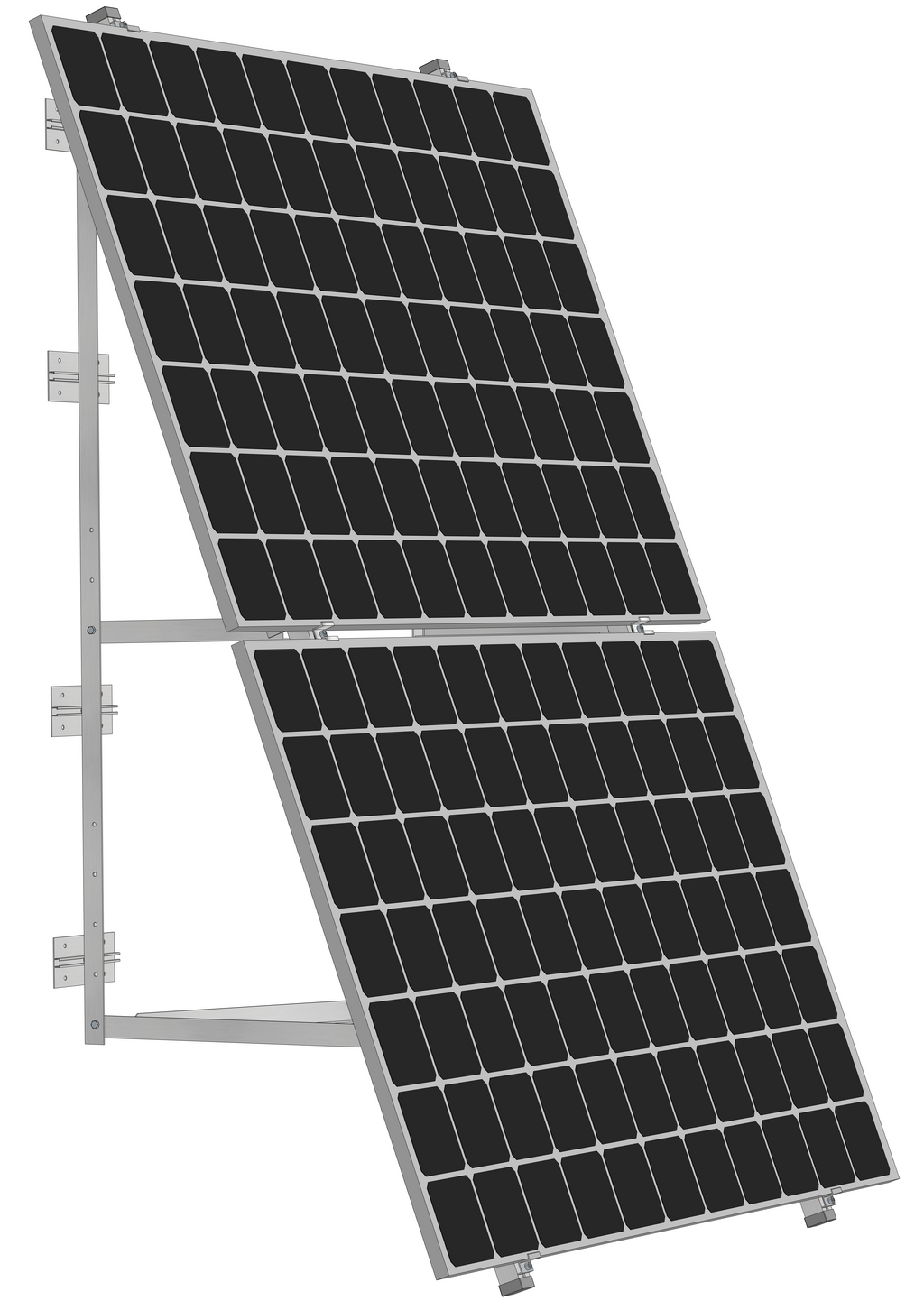 PV Solarmodul Wandhalterung Aufständerung 20° / 25° Doppelt Quer für 2 Module
