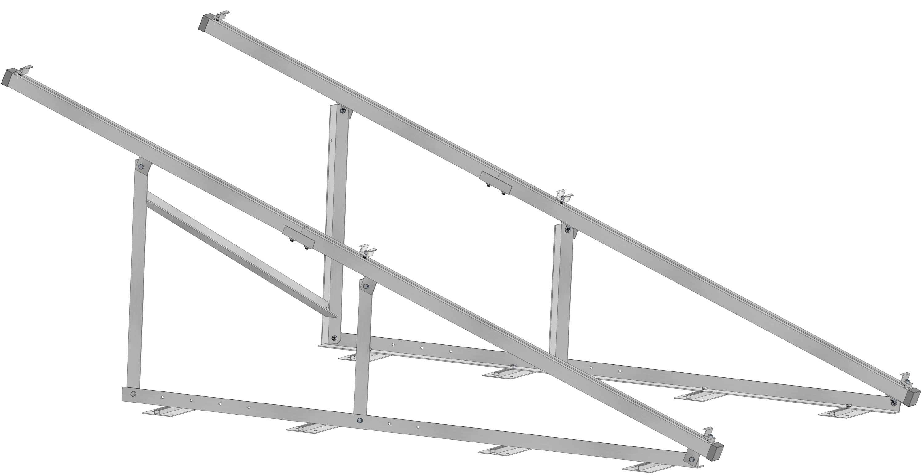 PV Solarmodul Wandhalterung Aufständerung 20° / 25° Doppelt Quer für 2 Module