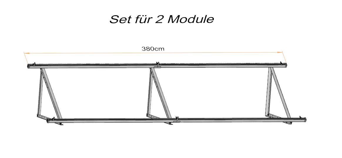 Solarmodul Aufständerung Wandhalterung 35°-60° PV Halterung 2-6 Module