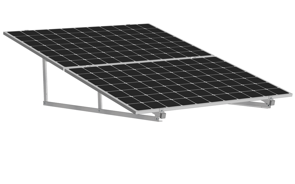 PV Solarmodul Wandhalterung Aufständerung 15° / 75° Doppelt Quer für 2 Module