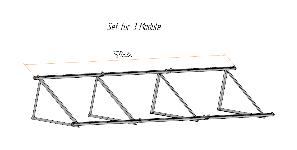 Solarmodul Aufständerung Wandhalterung 35°-60° PV Halterung 2-6 Module