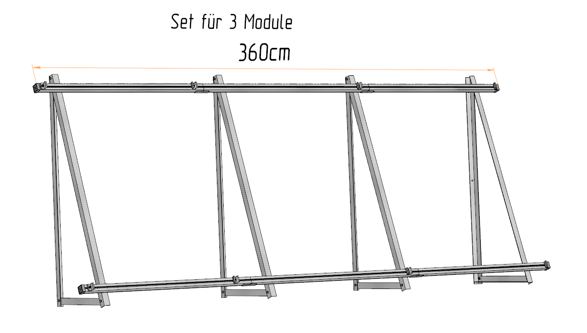 Solar Solarmodul Wand- / Bodenhalterung (hochkant) 20°/70°