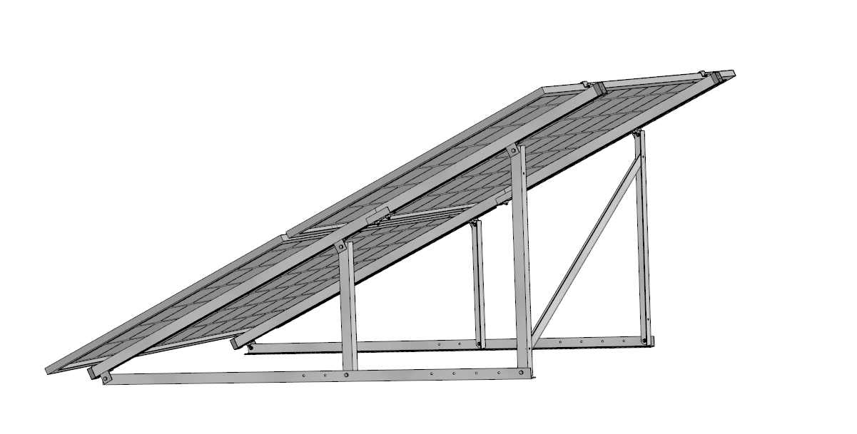 PV Solar Aufständerung Wandhalterung 2 Module – doppelte Quer-Montage 25°-35°