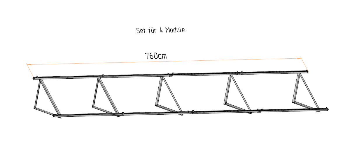 Solarmodul Aufständerung Wandhalterung 35°-60° PV Halterung 2-6 Module