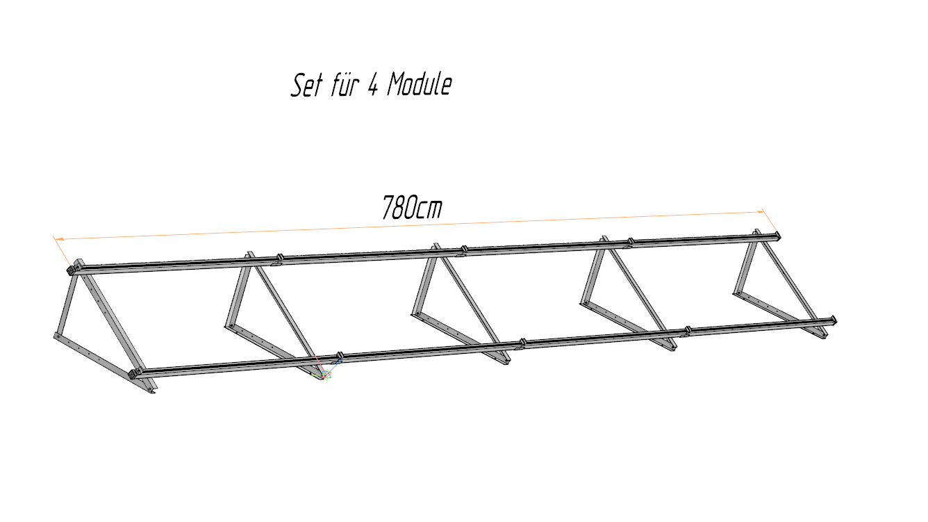 Solarmodul Aufständerung Wandhalterung Quer 30°-50° für 1-6 Module