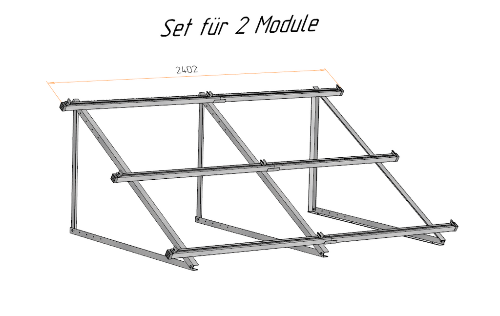 PV Solarmodul Aufständerung Halterung Balkonkraftwerk Flachdach Wand 30°-40°