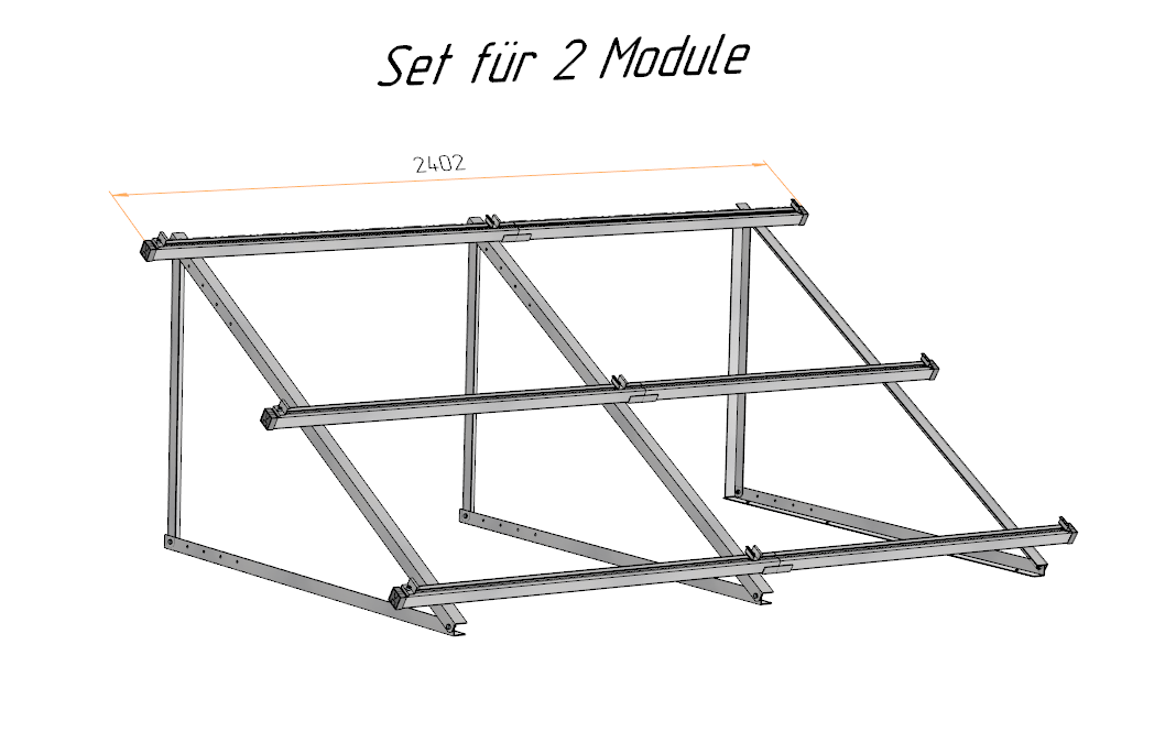 PV Solarmodul Aufständerung Halterung Balkonkraftwerk Flachdach Wand 30°-40°
