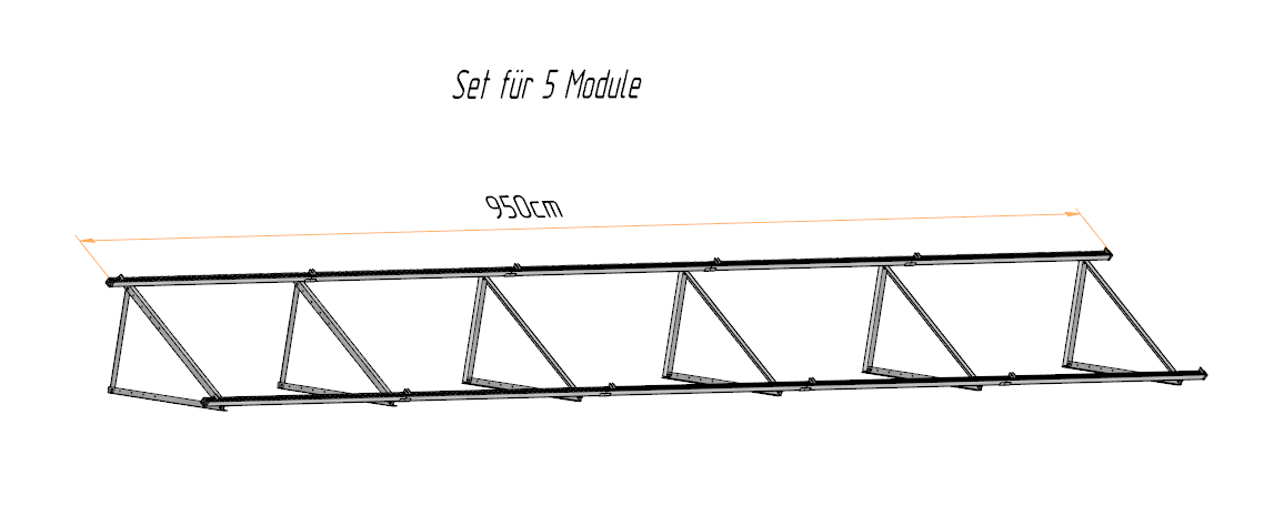 Solarmodul Aufständerung Wandhalterung 35°-60° PV Halterung 2-6 Module