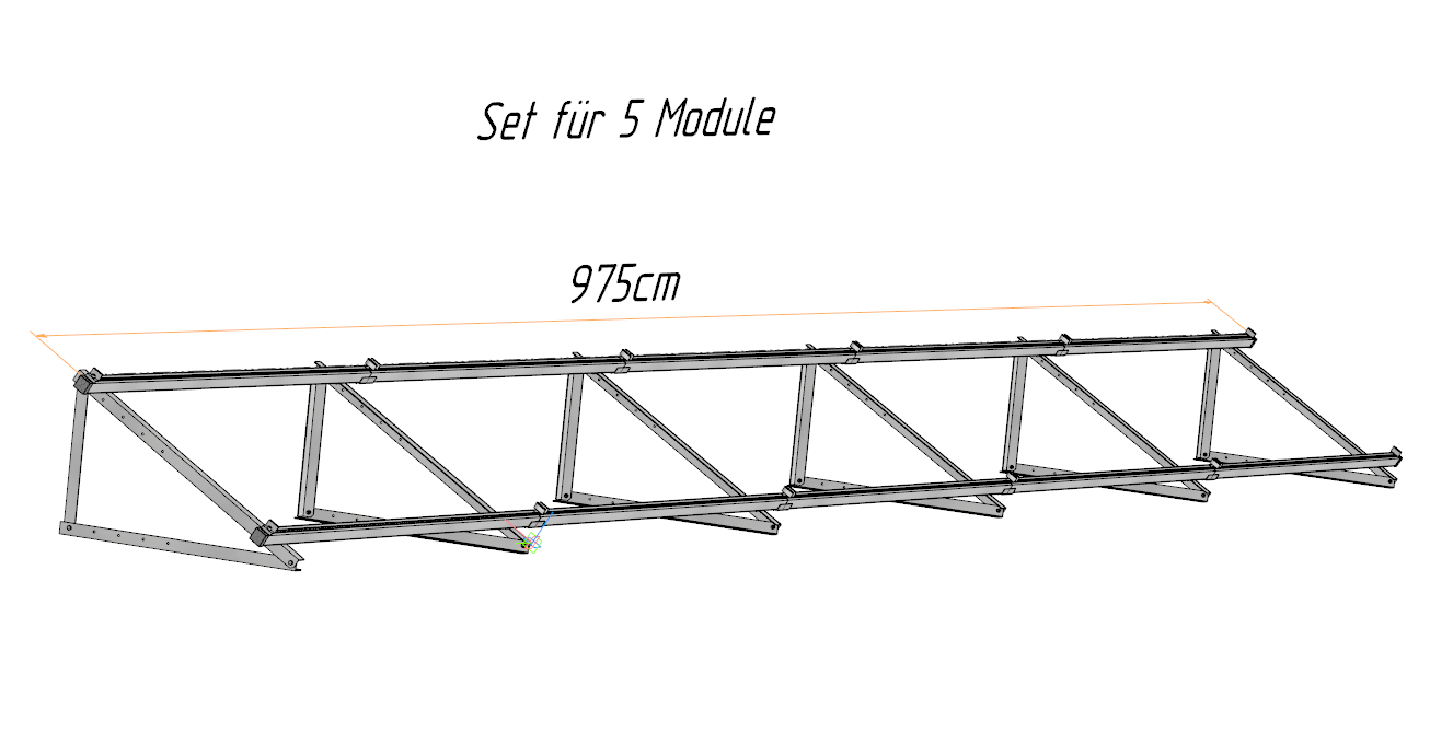 Solarmodul Aufständerung Wandhalterung Quer 30°-50° für 1-6 Module
