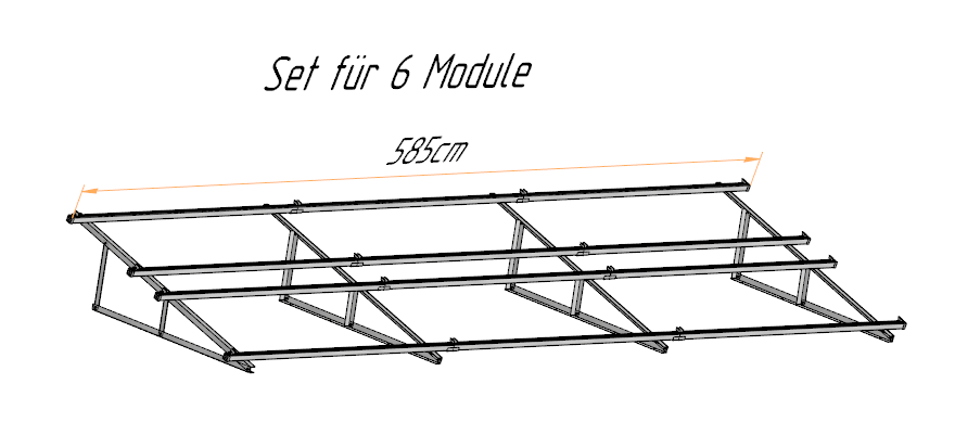 PV Solarmodul Wandhalterung Aufständerung 15° / 75° Doppelt Quer für 2-8 Module