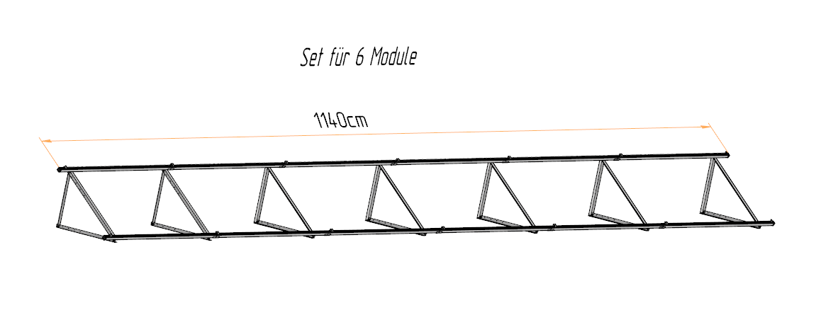 Solarmodul Aufständerung Wandhalterung 35°-60° PV Halterung 2-6 Module