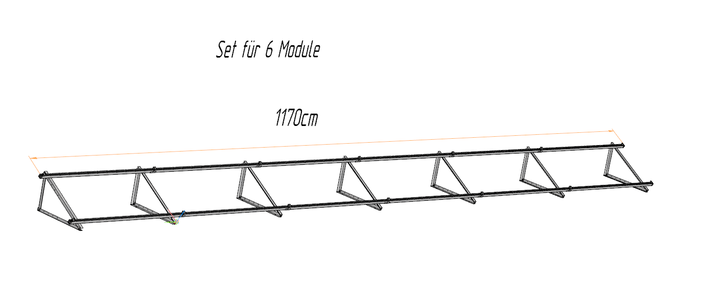Solarmodul Aufständerung Wandhalterung Quer 30°-50° für 1-6 Module