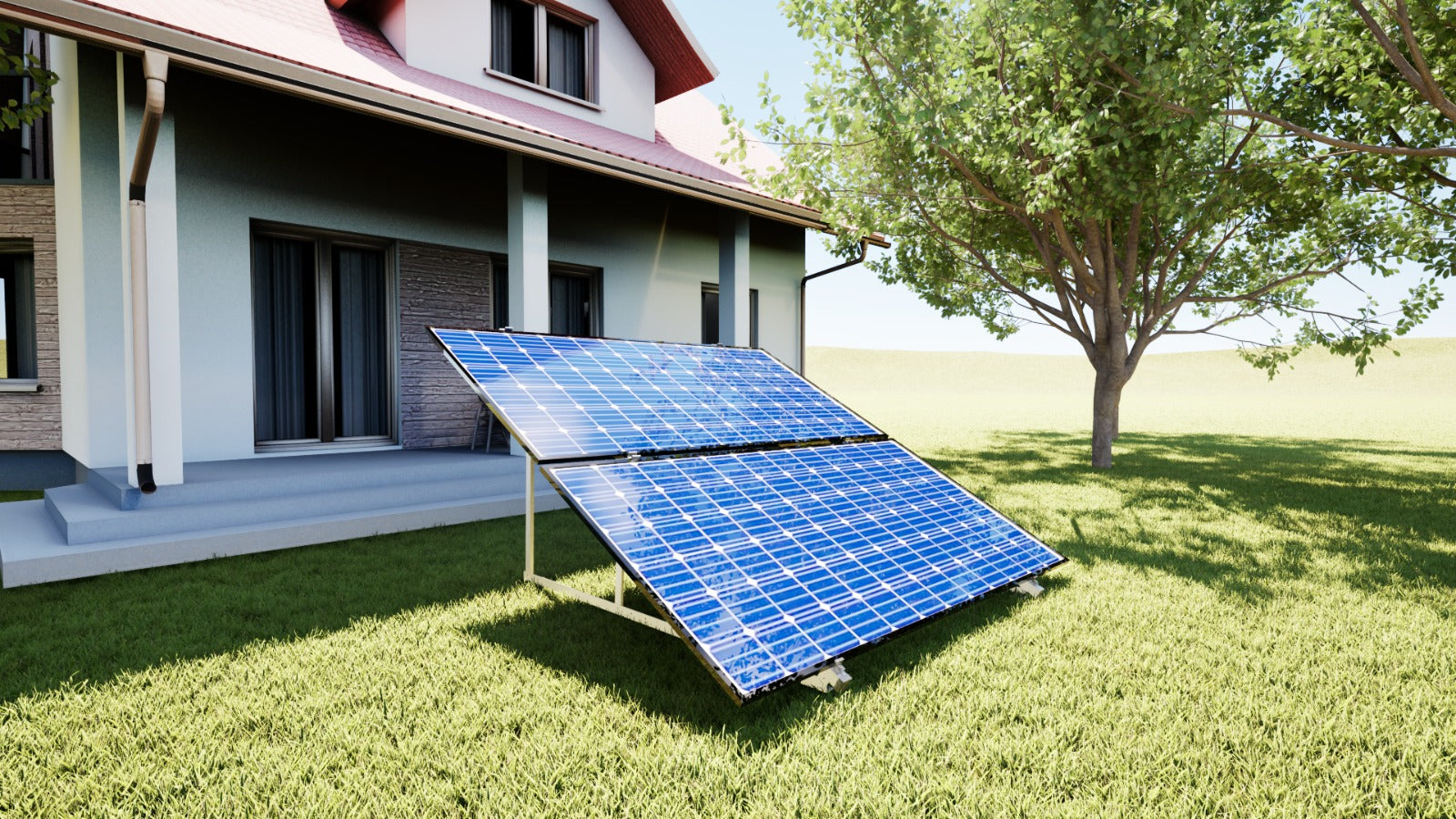 PV Solarmodul Wandhalterung Aufständerung 30° - 40° Doppelt Quer für 2 Module