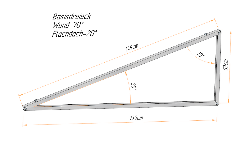 PV Solarmodul Wandhalterung Bodenhalterung (hochkant) 20° / 70°