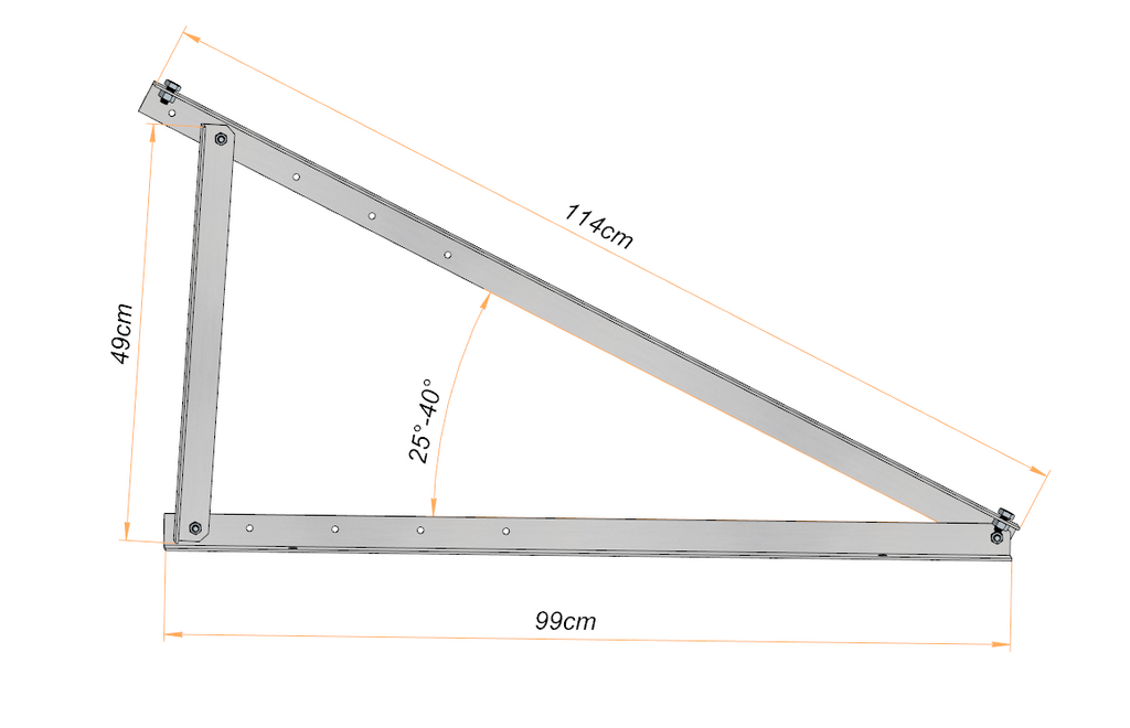 Solarmodul Aufständerung Wandhalterung 25°-40° PV Halterung 2-6 Module
