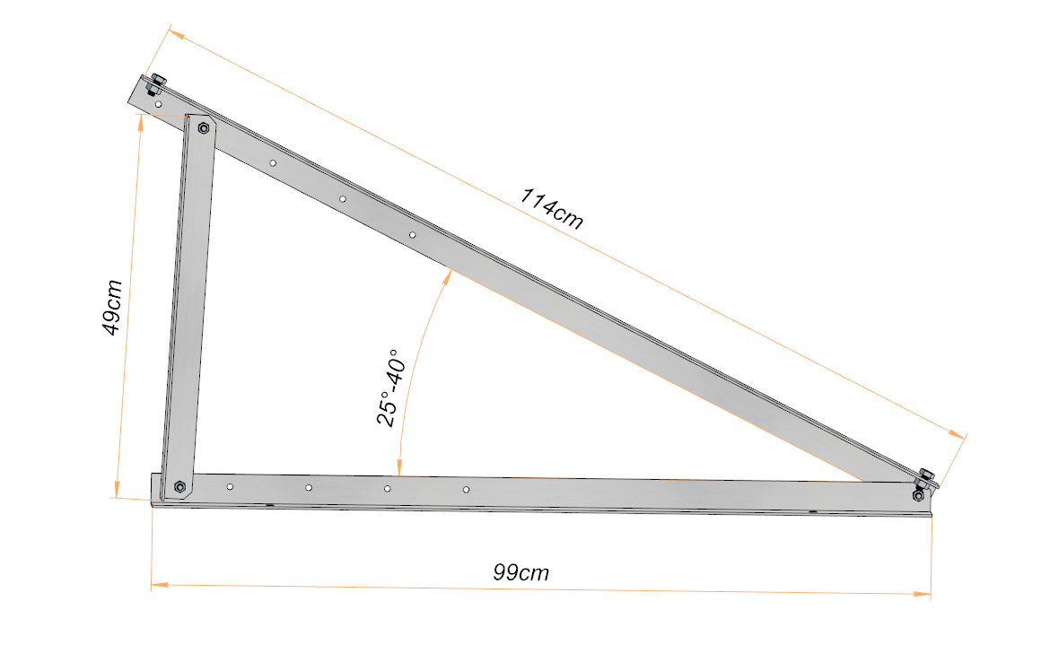 Solarmodul Aufständerung Wandhalterung 25°-40° PV Halterung 2-6 Module