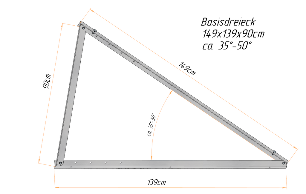PV Solarmodul Halterung Aufständerung Hochkantmontage 35°-50°