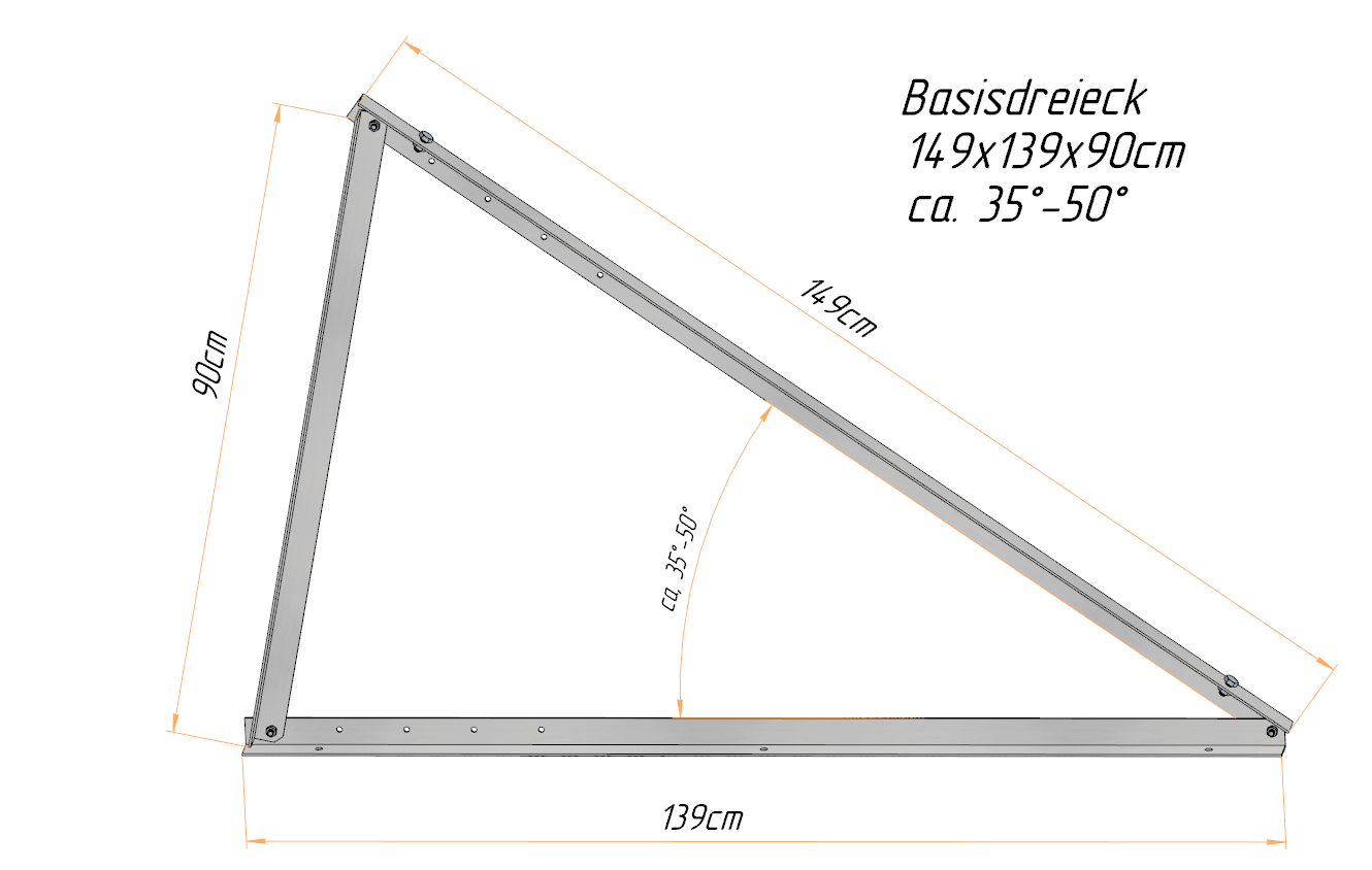 PV Solarmodul Halterung Aufständerung Hochkantmontage 35°-50°