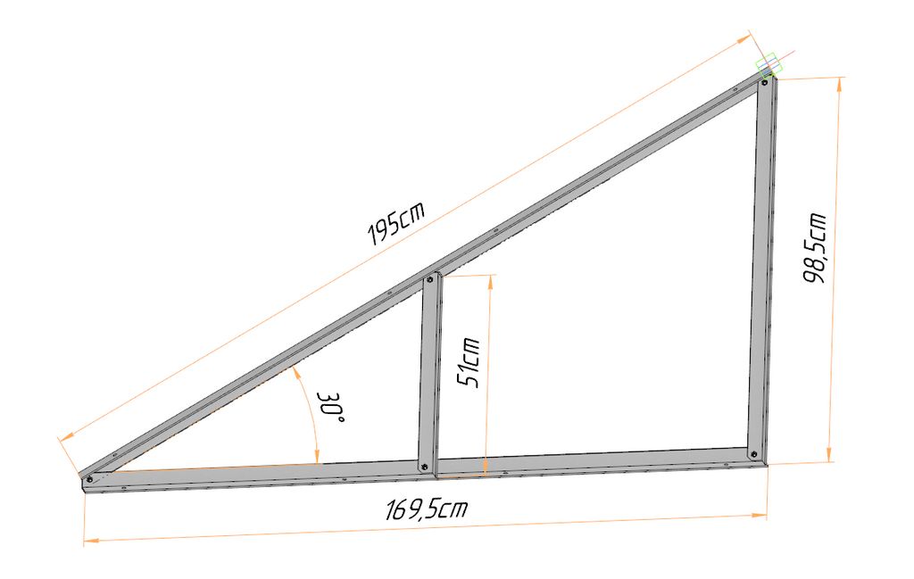 PV Solarmodul Halterung Aufständerung 30° / 60° Doppelt Quer 2-10 Module