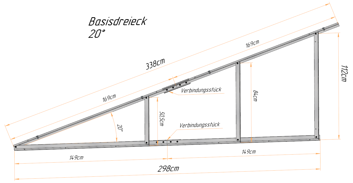 Solar PV-Aufständerung Wandhalterung Vertikale Doppelreihe 20°/70°