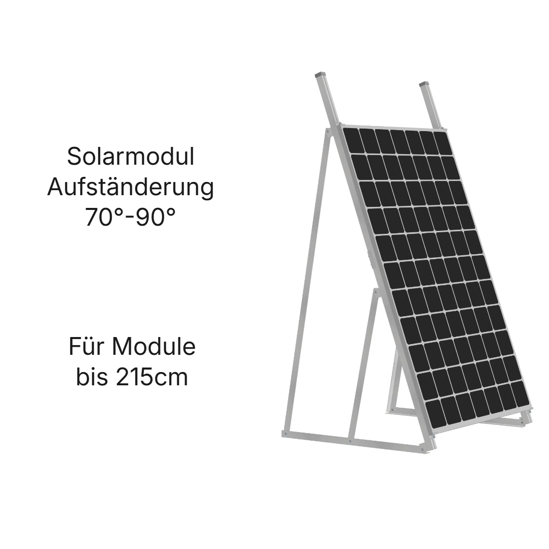 Solarmodul Halterung / Aufständerung bis 215cm Hochkant 70°-90°