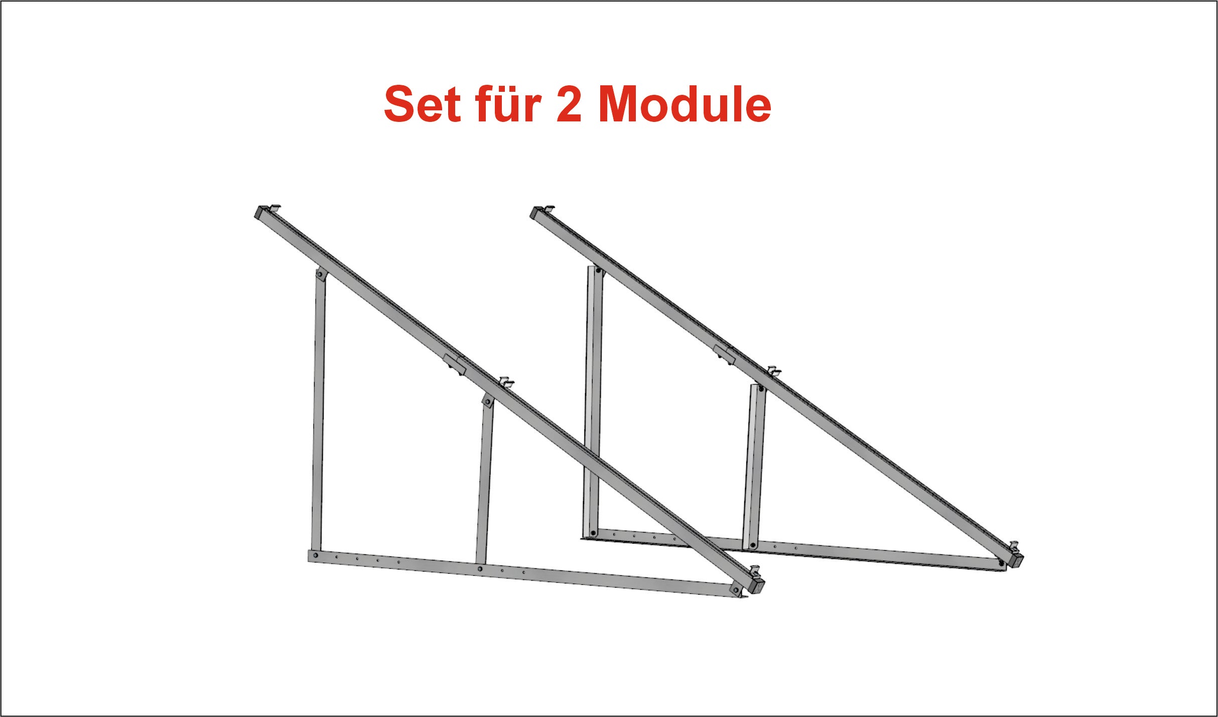 PV Solarmodul Wandhalterung Aufständerung 30° - 40° Doppelt Quer für 2 Module