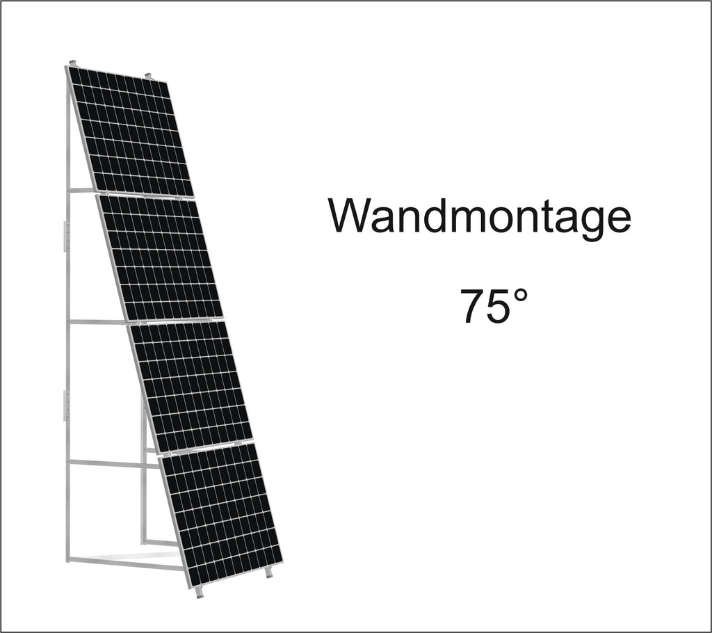 Solar PV-Aufständerung für 4 Module im Querformat 15° / 75°