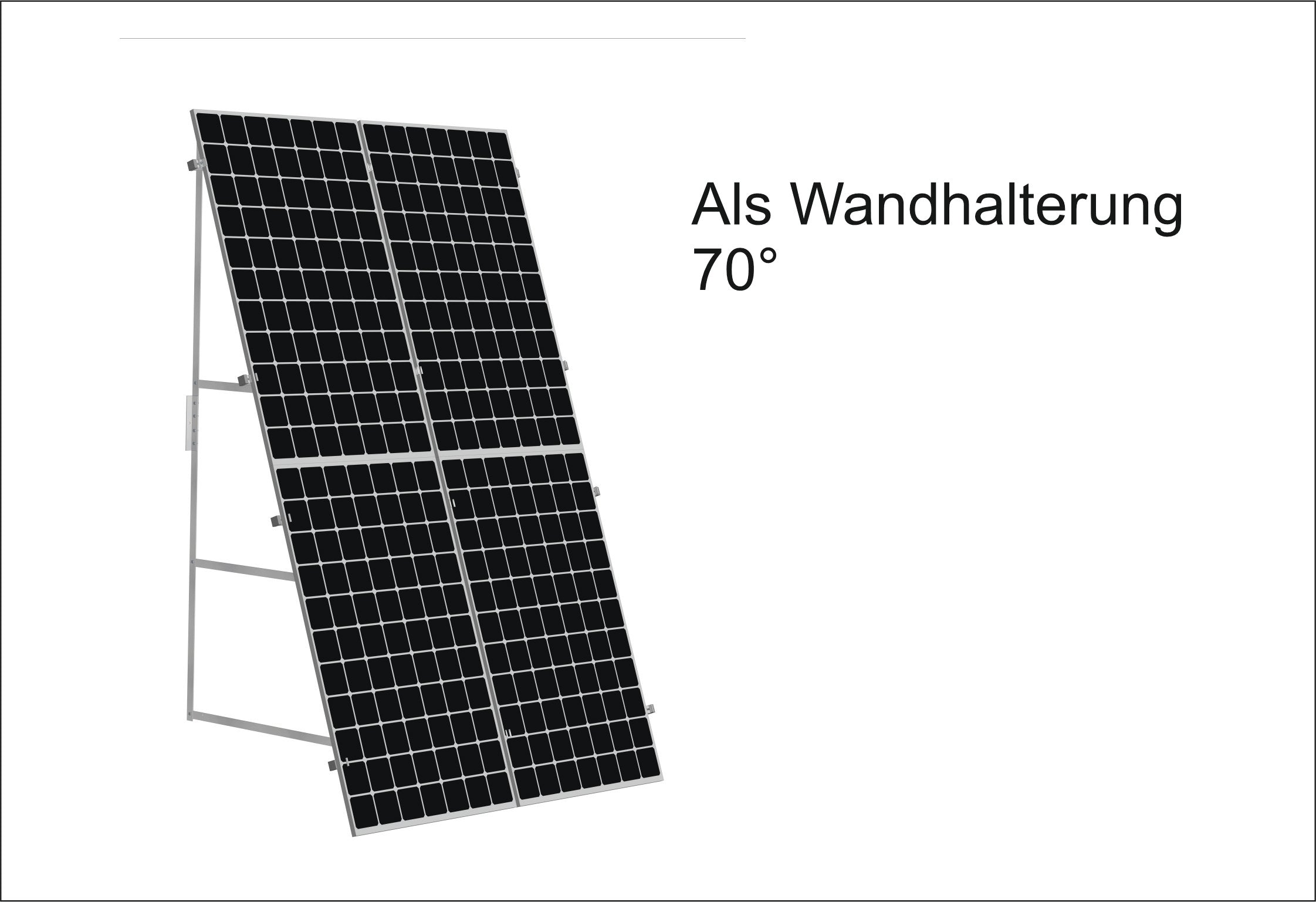 Solar PV-Aufständerung Wandhalterung Vertikale Doppelreihe 20°/70°