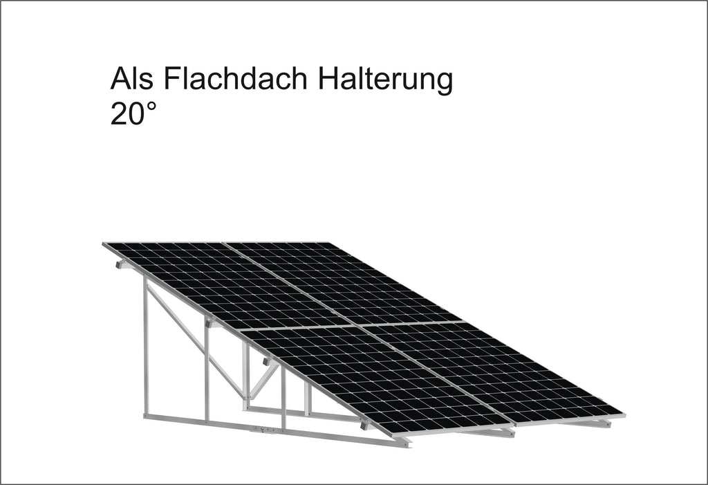 Solar PV-Aufständerung Wandhalterung Vertikale Doppelreihe 20°/70°