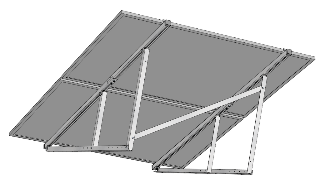 PV Solar Aufständerung Wandhalterung 2 Module – doppelte Quer-Montage 25°-35°