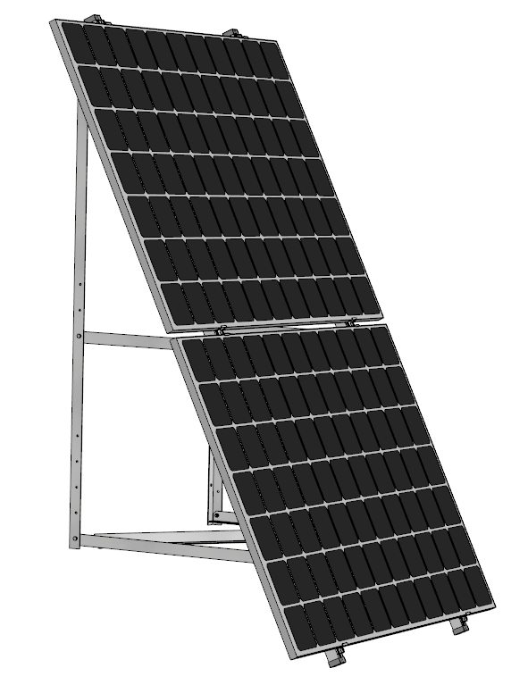PV Solar Aufständerung Wandhalterung 2 Module – doppelte Quer-Montage 25°-35°
