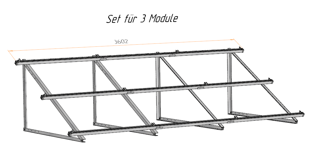 PV Solarmodul Aufständerung Halterung Balkonkraftwerk Flachdach Wand 30°-40°
