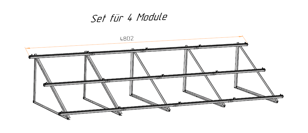 PV Solarmodul Aufständerung Halterung Balkonkraftwerk Flachdach Wand 30°-40°