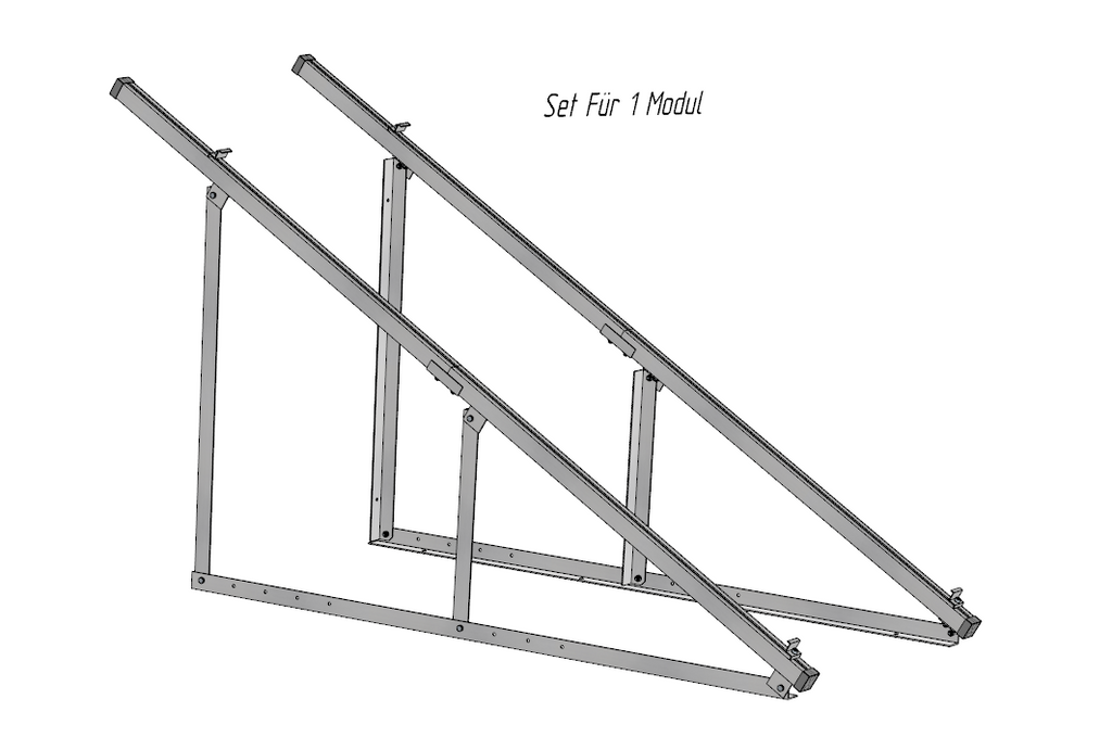 Solarmodul Halterung / Aufständerung bis 215cm Hochkant