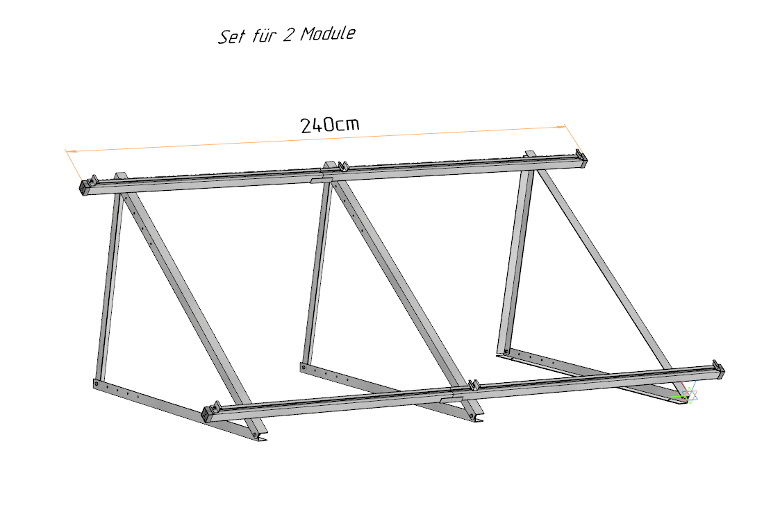 PV Solarmodul Halterung Aufständerung Hochkantmontage 35°-50°