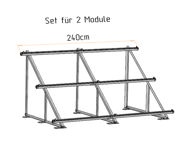 Solar Solarmodul Wandhalterung Bodenhalterung (hochkant) 40° / 50° Trapez
