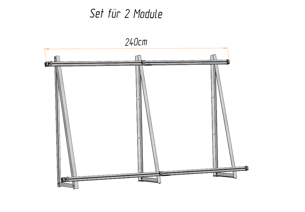 Solar Solarmodul Wand- / Bodenhalterung (hochkant) 15°/75°