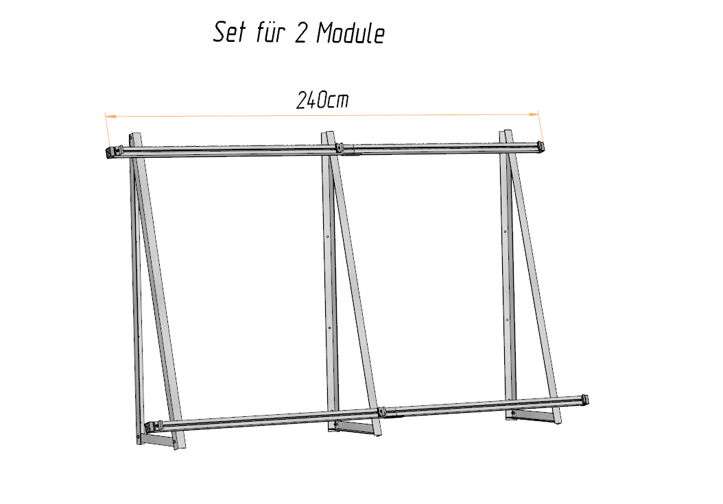 Solar Solarmodul Wand- / Bodenhalterung (hochkant) 15°/75°