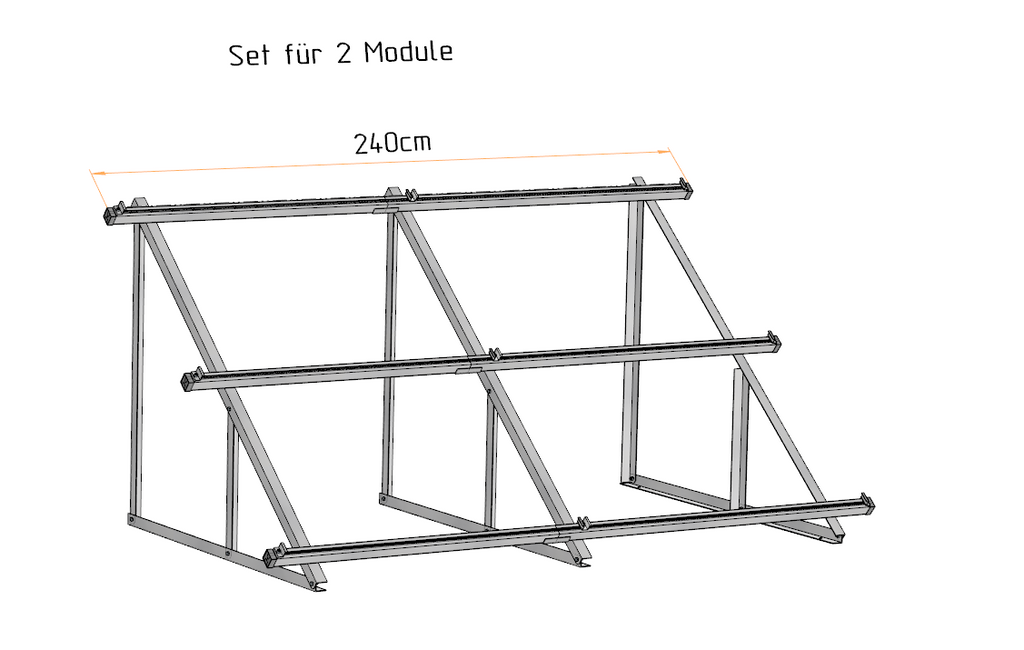 Solar Solarmodul Wandhalterung Bodenhalterung (hochkant) 40° / 50°