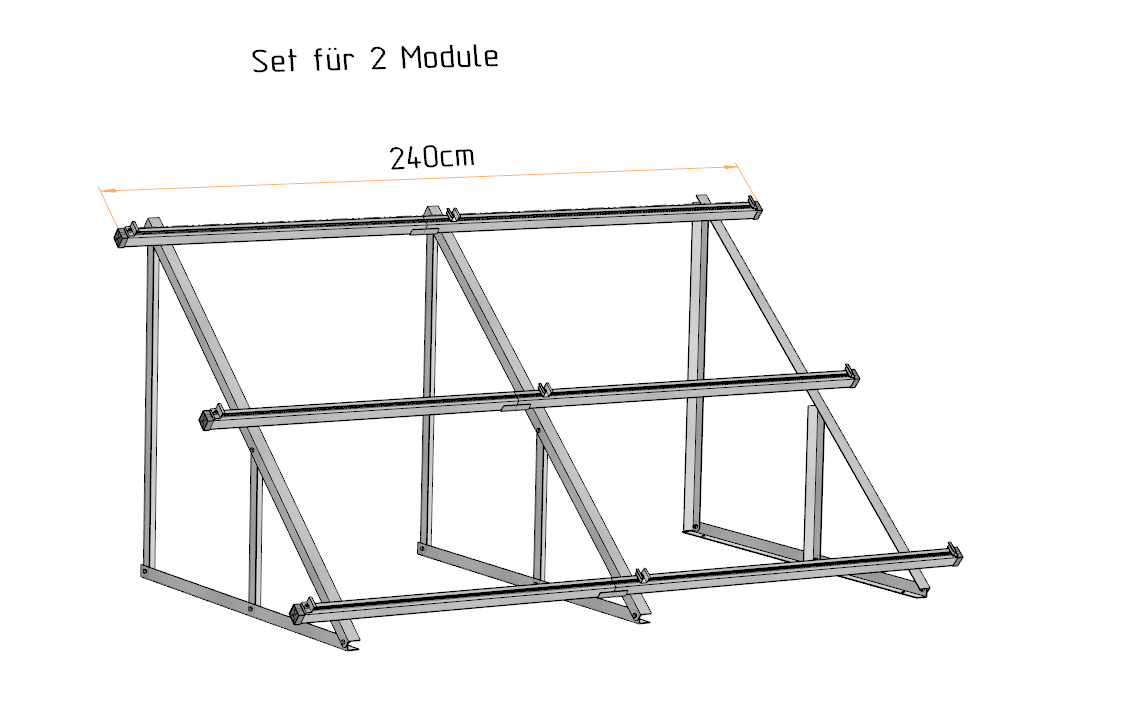 Solar Solarmodul Wandhalterung Bodenhalterung (hochkant) 40° / 50°
