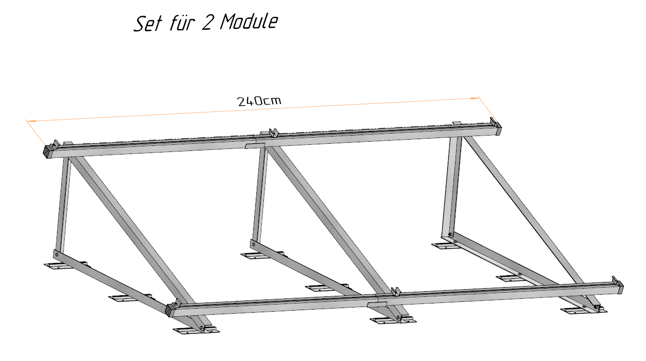 Solar Solarmodul Wand- / Bodenhalterung (hochkant) 20°/70°
